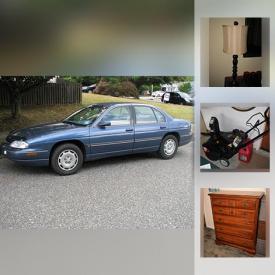 MaxSold Auction: This online auction features a blue 1995 Chevy Lumina LS. COLLECTIBLE: Lenox - "Holiday", "Charleston" dishes and other pieces; Lionel vintage trains; vintage Barbie; Beanie Babies; Amber glass footed goblets and cannister set. FURNITURE: Bassett living room and bedroom suites; as well as La Z boy. Craftsman snow thrower; tools bench with contents. Bicycles. Selmer clarinet, trumpet and harmonica and much more!