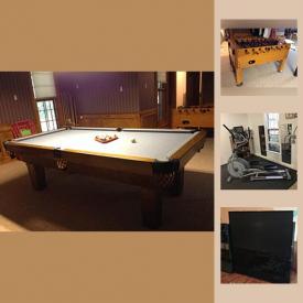 MaxSold Auction: This online auction features picture frames, wall art, dart board, billiards supplies, foosball table, board games, toys, records, fishing equipment, faux plants, flat screen TV, exercise machines, luggage, outdoor furniture and much more.