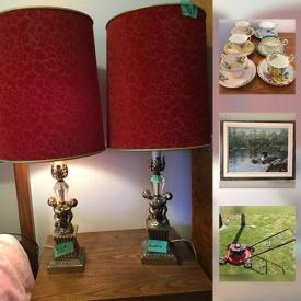 MaxSold Auction: This online auction features Loon sculpture, mid century furniture, turntables, power tools, lawn mowers, china, crystal and much more.