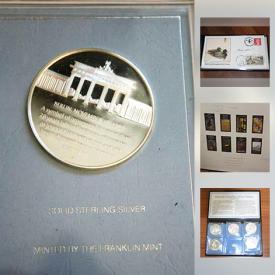 MaxSold Auction: This online auction features Numismatic books; bank notes; coins - proof sets, replica sets, tribute sets, $100 gold coin with COA. First day covers, duck stamp collection and much more!