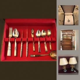 MaxSold Auction: This online auction features watches, Community Morningstar Silverplate Cutlery, Samsung Tab E, Antique Walnut Desk / Secretary, Cranberry Glass, Antique Table Circa 1800, Antique Par Guillemin Sculptures, Antique Empire Style Ladies Desk, Quilts, chandelier and much more!