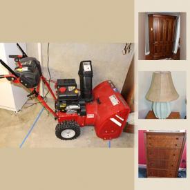 MaxSold Auction: This online auction features a workout machine, hand tools, luggage, snow blower, golf clubs, bicycles, Roomba, dolls, camera kit, Nintendo Wii, jewelry, yard tools and much more.