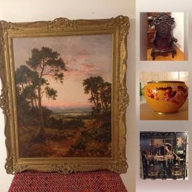 MaxSold Auction: This auction features Original Oil Paintings, Watercolours, and Etchings, Vintage Sewing Machine, Cloisonné items, Carved Chair , Royal Doulton figurines, Moorcroft Dish, Rare Beatles LPs and much more.
