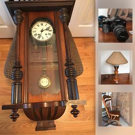 MaxSold Auction: This online auction features Power tools, oak table and chairs, pictures, carpets. ANTIQUE: c. 1900 Vienna wall clock, sewing cabinet and more! COLLECTIBLE: Comics including 1st editions; records; COINS; TINS. Yard and Garden and much more!