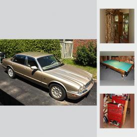 MaxSold Auction: This online auction features 2001 Jaguar XJ, Upright Piano, Sklar Peppler Sofa, Wood Tables, Lamps, Home Decor, Kitchenware, Pool Table, Model Ships, LP's, CD's, DVD's, Turntable, Sony Sound Systems, Dining Suite, Grandfather Clock, Drapery, Noritake Dinnerware, Small Kitchen Appliances, Keurig, Sewing Machine Xbox, Tool Chest, Bowflex and much more.