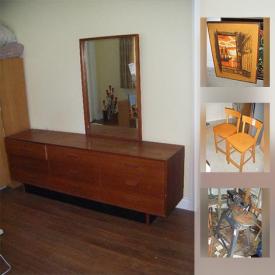 MaxSold Auction: This online auction features teak dresser with mirror, desk, shelf and wall unit, Frigidaire upright freezer, large selection of supplies for the crafter including fabric, notions, books and thread, CDs and albums, books and games, original watercolour, director's chair, Accuciser fitness machine, linens, vintage Choko-therm cooking pot, Cuisinart frozen yogurt and ice cream maker, Buon caffe cappuccino machine, wine cooler and much more!