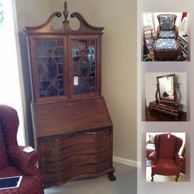 MaxSold Auction: This online auction features antique mirrors, wooden canes, outdoor furniture, potted plants, crystal stemware, arm chairs and much more.