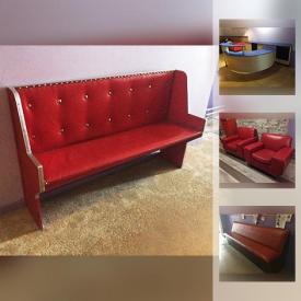 MaxSold Auction: This online auction features benches, desk, Side Tables, Vinyl Sectional Couch, lockers and much more!