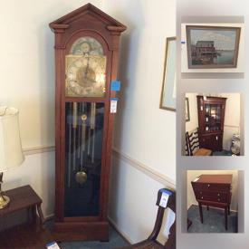 MaxSold Auction: This online auction features furniture, grandfather's clock, artworks, kitchen appliances, Electric Meter Lamp, electronics, collectibles, glassware, silverware, china wares, lamps, tools, books and much more.