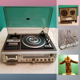 MaxSold Auction: This online auction features ELECTRONICS: Turntables and stereo components; vintage - suitcase record players; non-working. COLLECTIBLE: Cars; toys; LP's; comics; HO train layout. Camera's and accessories. AUTOMOTIVE: Rebuilt fuel pumps, brake parts and more! Rabbit coat. UNUSUAL: Side by side tandem bike and much more!