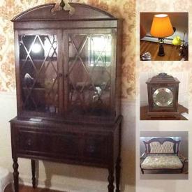 MaxSold Auction: This online auction features furniture such as vintage inlaid wood loveseat, porch glider, and antique wooden cabinet, collectibles such as vintage metal trivets, Towle bell, Hummel figurines, silver plated decor, and fine china, art such as framed prints, wall hangings, and figurines, electronics such as stereo components, and Dell computer accessories, kitchenware, DVDs, table lamps, home decor, books, luggage, home health items such as Invacare wheelchair, electrical converter plugs, fireplace tools, hurricane lamps, vintage camera lenses, vintage American flags, men’s clothing and much more!