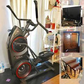 MaxSold Auction: This online auction features Air Conditioner, Fans, Heaters, 47 inch Sanyo TV, Mirrored Cabinet, DVD's, Nesting Tables, Dishes And Glassware, Bowflex Trainer, Veslo Exercise Bike, Bakers Rack, Oak Wardrobe and much more.