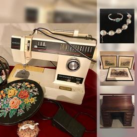 MaxSold Auction: This online auction features JEWELRY: 14 K, 18 K and Italian gold; STERLING SILVER and turquoise pieces. DOLLS: Antique and vintage. COLLECTIBLE: Military ephemera; coins; stamps; sports cards and memorabilia. VINTAGE: Beaded sweaters and much more!