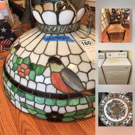 MaxSold Auction: This online auction features a Tiffany style glass dome light fixture, home decor, outdoor furniture, vintage and modern furniture, electric washer and dryer, gardening tools and everyday tools. Also includes Home Medical Equipment, Craftsman Air Compressor with hoses and much more!