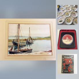 MaxSold Auction: This online auction features Watercolour paintings, Cabinet Card Antique images, antique postcards, Dog images - mainly Chow and Pugs. Portmeirion plates. Wedgwood rose bowl And much more!