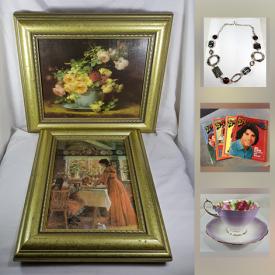 MaxSold Auction: This online auction features books, jewelry, dolls, glassware, handmade dress, artwork, cookbooks, magazines and much more.