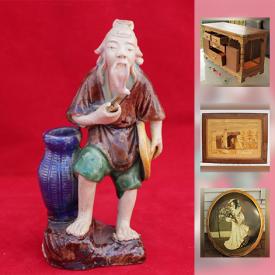 MaxSold Auction: This online auction features ANTIQUE: China, art. VINTAGE: Figurines, china, glass. COLLECTIBLE: Tea cup sets; china by Coalport, Aynsley, Grimwades, Royal Doulton and many more! Pottery including Blue Mountain Pottery and much more!