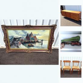 MaxSold Auction: This online auction features Oriental Pots, Robert Bateman print, Trisha Romance Victorian Majesty Signed Limited Edition print, glass flowers, MCM Upholstered Mid Century Dining Chairs, Irish Celtic Earthenware Pots Vases, Schultz Beer Ale Horse Drawn Wagon Cast Iron and much more!