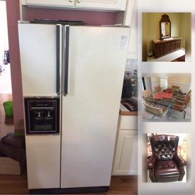 MaxSold Auction: This online auction features TVs, washer and dryer, keyboard, water hose, vases, entertainment center, treadmill, exercise machines, tennis equipment, tools, glassware and much more.