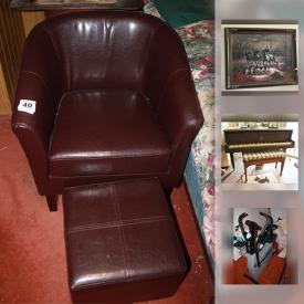 MaxSold Auction: This online auction features wall art, sculptures, grand piano, bookcases, printer, sewing machine, TVs, fireplace tools, fountains, treadmill, cash register, yard tools and much more.