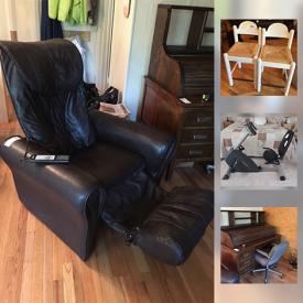 MaxSold Auction: This online auction features furniture such as microfiber sofa, rolltop desk, and entertainment center, home decor such as music boxes, silverplate items, costume jewelry, barware, books, Pro Form exercise bike, office furniture, Neox massage chair and much more!