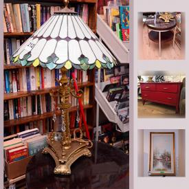 MaxSold Auction: This online auction features Collectibles: Including British stamps. Furniture. Art: Including paintings by Anita Gulliver. Glassware. Lamps: Including stained glass lighting and much more!