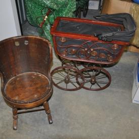 MaxSold Auction: This auction features Mystery Boxes of Christmas Items, Large Metal Urns, Mosaic Purple Butterfly Bowl, Small Wooden Doll House Furniture, Singer Sewing Machine, Wooden Doll House, Doll House Items, Decorative Items, Costume Jewelry And Jewelry Books, Black Wicker Carriage and more!