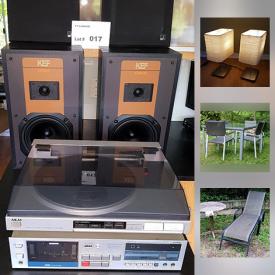 MaxSold Auction: This auction features Patio set, 32' Extension ladder, mirrors, chaise longue, AKAI AP-A50 direct-drive linear-tracking turntable, table lamps and much more!