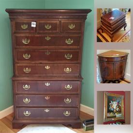 MaxSold Auction: This online auction features a ping pong table, bookcases, Little Tikes car, wall art, Japanese decor, vases, rugs, model ship, costume jewelry, garden supplies, dehumidifiers, power tools, grill, sewing machine, TV, and much much more...