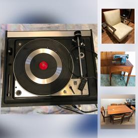 MaxSold Auction: This online auction features a Solina electric organ; Teak buffet with hutch as well as a coffee and end tables; Fur coat, jacket and cape; vintage table linens; buttons and pins collections and more!