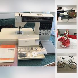 MaxSold Auction: This online auction features Theodore Haviland Limoge, France china, Sarouk Indian carpet, Elna sewing machine and serger, Royal Doulton figurines. INDUSTRIAL: Blue metal lockers; heavy duty storage totes and boxes; suede and work gloves. JACKETS/COATS: Mink and Beaver and much more!