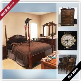 MaxSold Auction: This online auction features FURNITURE; A four poster queen bed suite consisting of a chest of drawers, dresser, nightstands and vanity with mirror; outdoor/patio settee, coffee table and two chairs; as well as many other pieces. GAMING. SPORTS EQUIPMENT. ELECTRONICS. TOOLS: Including a Dayton rolling tool chest plus two Craftsman chests with tools! And much more!