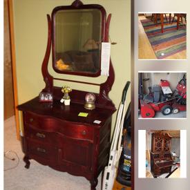 MaxSold Auction: This online auction features pottery, glassware, crystal, faux plants, barbecue, speakers, flat screen TV, exercise bike, books, CDs, holiday decor, camping equipment, golf clubs, luggage, wall art, snow blower, tools, ladders and much more.