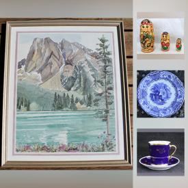 MaxSold Auction: This online auction features Framed Prints and Paintings, Blue Willow Platter, Brassware, Cloisonne Vases, Decanters, Antique and Vintage Books, Moorcroft Ashtray, Sterling Silver, Snuff Bottles, Tea Cups, Trinket Boxes, Figurines, Padlocks and much more.