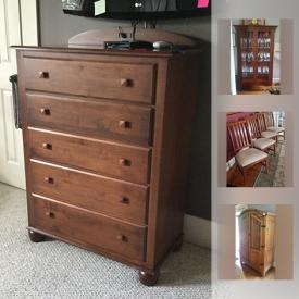 MaxSold Auction: This online auction features collectibles such as Waterford crystal, fine bone china, handmade wooden German smokers and bossons, furniture such as Ethan Allen nightstand, Norwalk suede sectional, and wooden display cabinet, art such as painting on canvas, metal wall art, and home decor, 32” Samsung TV, patio furniture and much more!