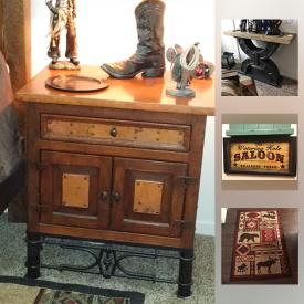 MaxSold Auction: This online auction features furniture, wood artworks, decor, area rugs, lamps, collectibles, lantern, Native American Statues, Concrete Urn and much more.