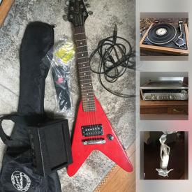 MaxSold Auction: This online auction features Antique bed warmer. Furniture, Electronics - Bose Wave, Sony turntable. Gibson Maestro Roadie guitar. COLLECTIBLE: Lladro and much more.