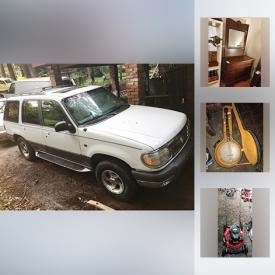 MaxSold Auction: This online auction features Toyota Avalon XL, Riding Mower, Mercury Mountaineer SUV Automobile White, furniture, Pipe Stand With Pipes, Metal Detectors, Ammunition Storage And Rifle Scoops, Santa Fe Men’s Bike, outdoor tools and much more.