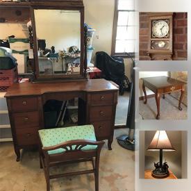 MaxSold Auction: This online auction features lamps, fireplace tools, china, grill, holiday decor, slide projector, speakers, wall art, figurines, board games and much more.