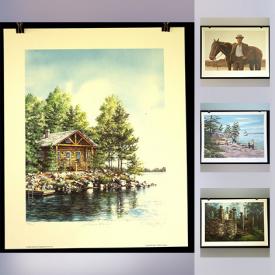 MaxSold Auction: This online auction features lithographs, prints, acrylics by artists such as Robert Bateman, Laura Berry, William Biddle and much more. Most pieces have a certificate of authenticity.