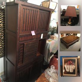 MaxSold Auction: This online auction features antiques, original art, imported art from Europe, French rugs, decorative items, Cherrywood armoire, furniture, silk pillows and more!