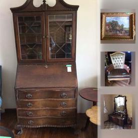 MaxSold Auction: This online auction features bookcases, books, wall art, glassware, lamps, figurines, vintage cameras, china, tea sets, vintage dolls and much more.