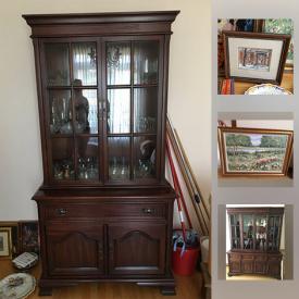 MaxSold Auction: This online auction features Gibbard china cabinet, Bike, singer sewing machine, china set, platters and dishes, tv, Encyclopedia, VHS, books, cabinet, loveseat, silverware. glassware, linens and much more.