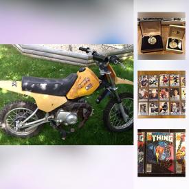 MaxSold Auction: This online auction features Marvel Comics, Green Arrow Mini Series, Hockey Cards, 1999 2000 Canada Post millennium stamp and coin set, Baja Motorsports 50 cc dirt bike, Two camera bags, one Henrys and one Blacks, with assorted camera equipment. A Canon EOS Rebel SLR, ColecoVision game console with ADAM expansion pack, Set of 3 mini samurai swords with display stand, Toys and games including 27in tabletop billiards, BNIB Air Hogs Atmosphere Axis, Battleship Live, Crocodile Dentist, Scrabble Junior, Simon Flash, Kerplunk and much more.