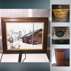 MaxSold Auction: This online auction features FURNITURE: Roxton solid maple dining table and six chairs, buffet with hutch, coffee and end tables. Burlington Furniture bedroom pieces. Many sets of bookcases. Trisha Romance prints. Collectible Teddy bears and much more!