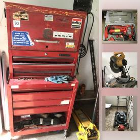 MaxSold Auction: This online auction features Hand Tools, Tool Boxes, Chop Saw, Lawn Mower, Parts Washer, Bench Grinders, Compressor, Sawzall, Ladders, Power Planer and much more!