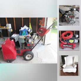 MaxSold Auction: This online auction features furniture, snowblower, power tools, air compressor, hand tools, chairs, ladder, patio furniture and much more!