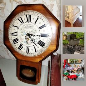 MaxSold Auction: This online auction features kitchen items, decor, lamps, vintage clock, furniture, light fixture, brass bed frame and much more!