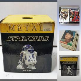 MaxSold Auction: This online auction features collectibles, signed movie posters, sports cards, most with COA, Star Wars metal figurines, comic book and much more.