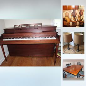 MaxSold Auction: This online auction features plants, piano, outdoor furniture, books, lamps, fireplace tools, ping pong table, record albums, costume jewelry, computer, bookshelves, ladders and much more.